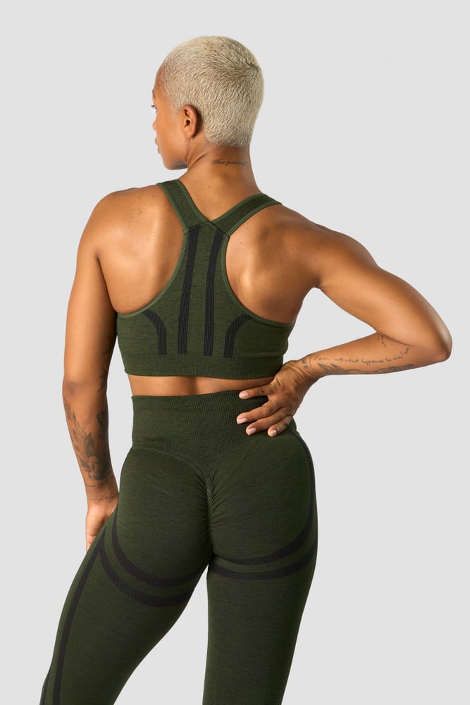 rush seamless sports bra dark green